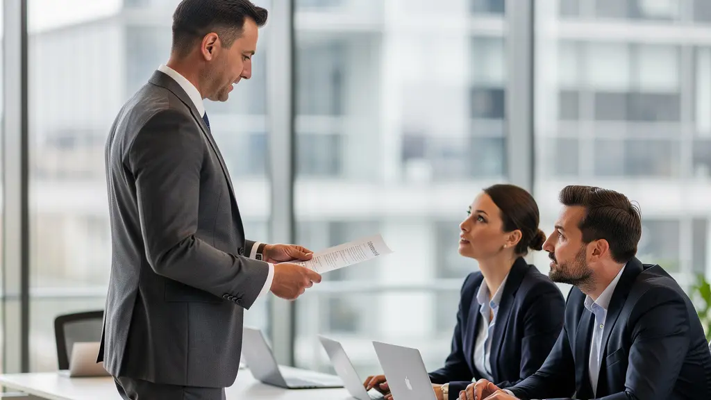 Expert présentant un rapport d'analyse à des élus CSE dans un bureau